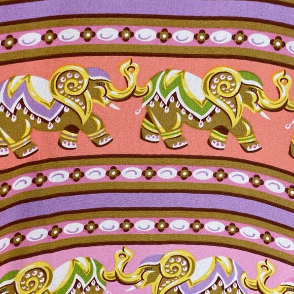 NEW Bob Mackie Womens Plus 1X Wearable Art Silk Button Up Shirt Elephant Print - Picture 7 of 12